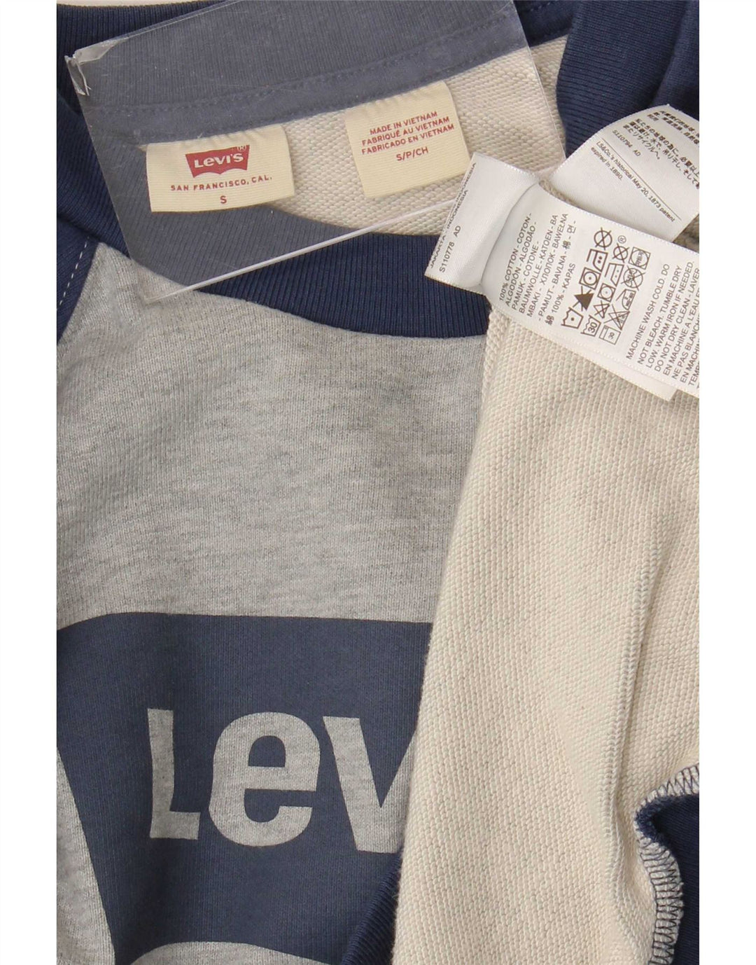 Levi's Womens Oversized Graphic Sweatshirt Jumper UK 10 Small Grey
