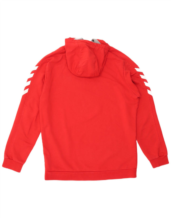 HUMMEL Mens Graphic Hoodie Jumper Large Red Cotton