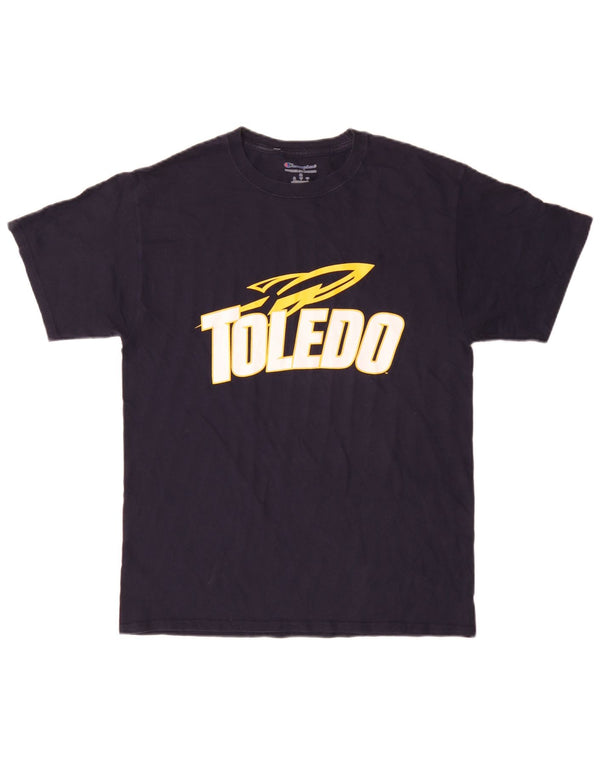 Champion Herre Toledo Rockets Grafisk T-Shirt Top Medium Navy Blue