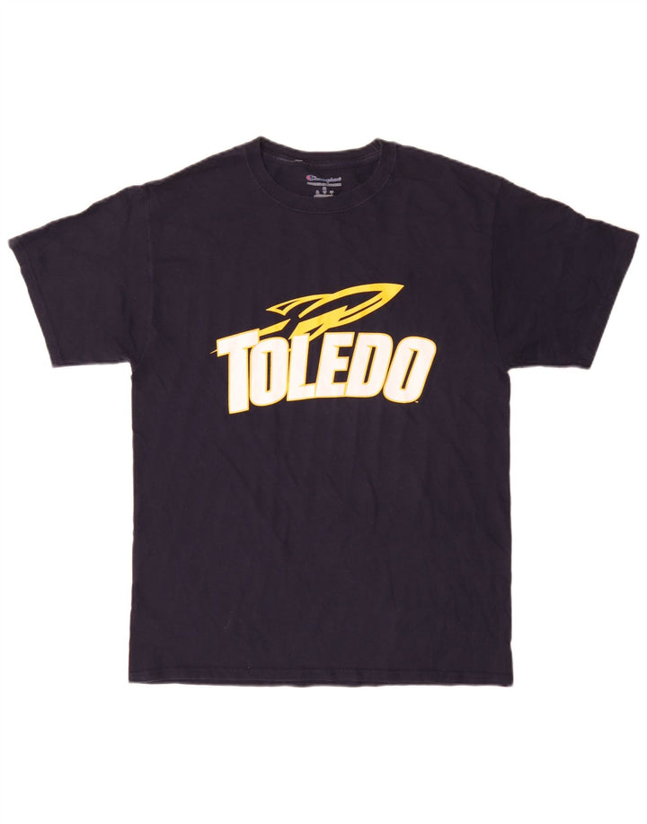 Champion Mens Toledo Rockets Graphic T-Shirt Top Medium Navy Blue