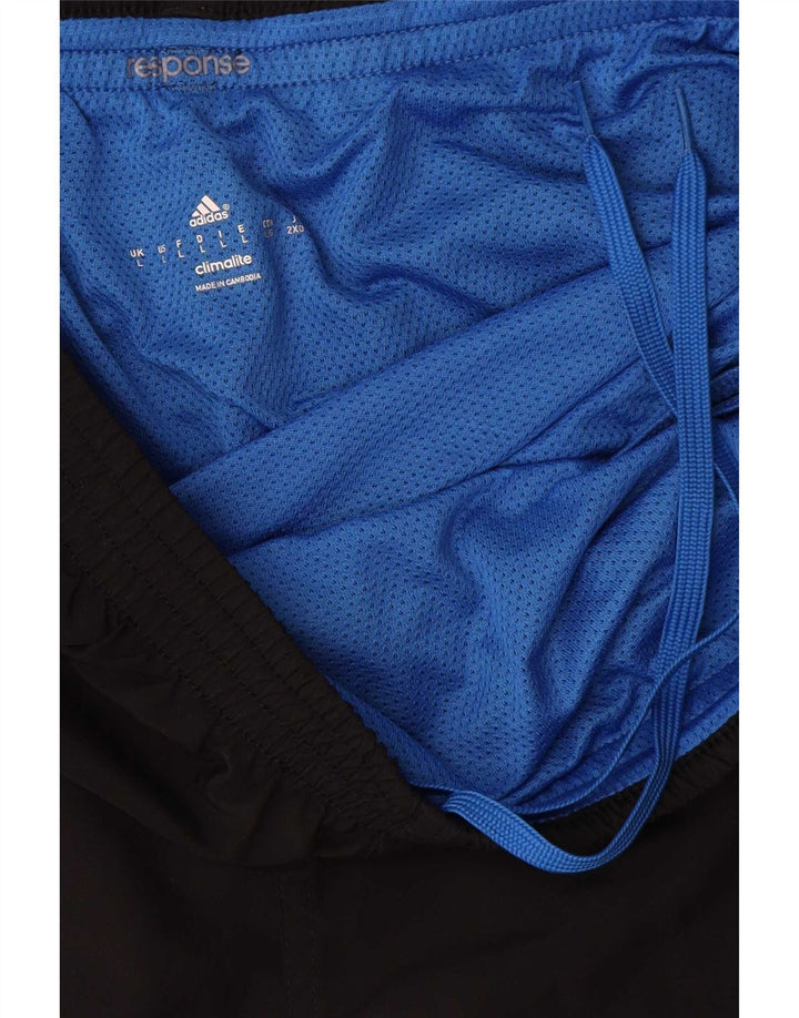 Pantaloncini sportivi Adidas Climalite da uomo, grandi, in poliestere color block nero
