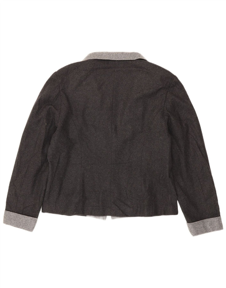 Luisa Spagnoli Womens 1 Button Blazer Jacket UK 16 Large Grey Wool
