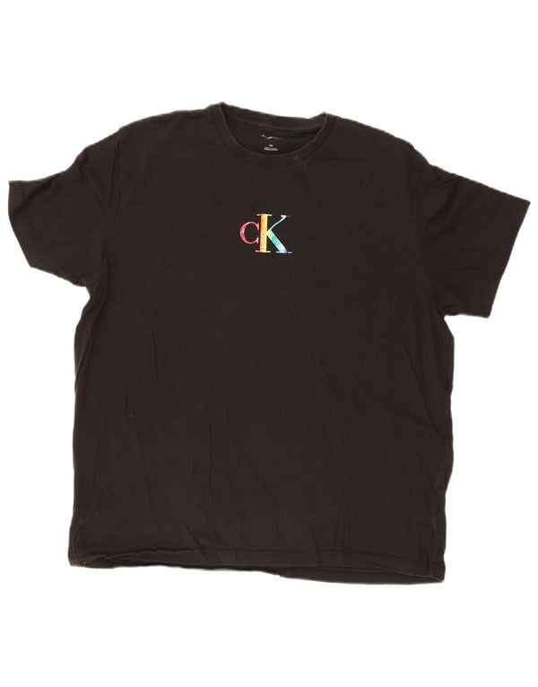 Calvin Klein Jeans Mens Graphic T-Shirt Top Large Black
