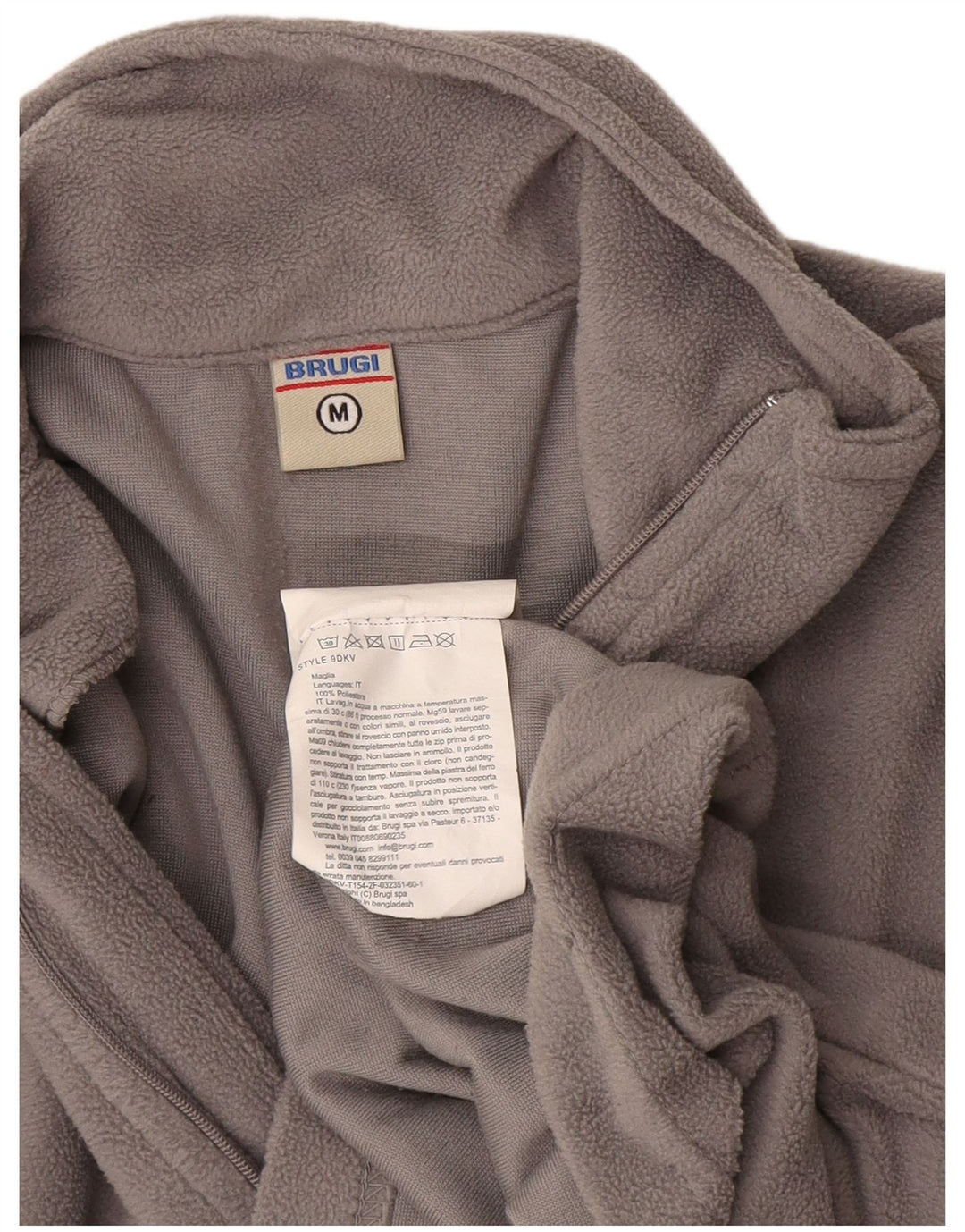 Brugi Womens Zip Neck Fleece Jumper UK 14 Medium Grey Polyester