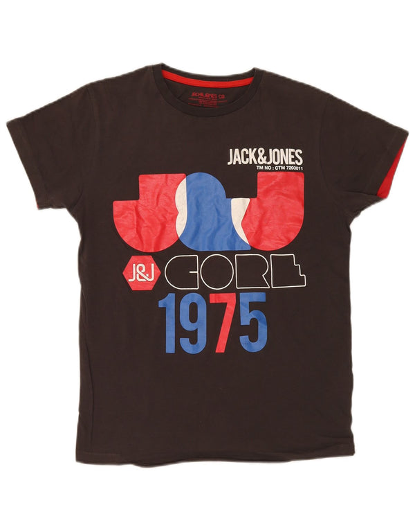 T-shirt grafica da uomo Jack & Jones Top piccola in cotone marrone