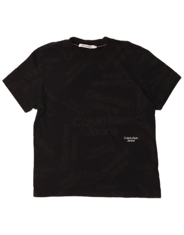 Calvin Klein Jeans Mens Graphic T-Shirt Top Medium Black Cotton