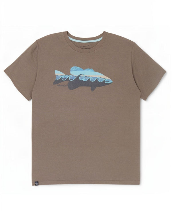 Weird Fish T-Shirt graphique homme haut 3XL gris coton