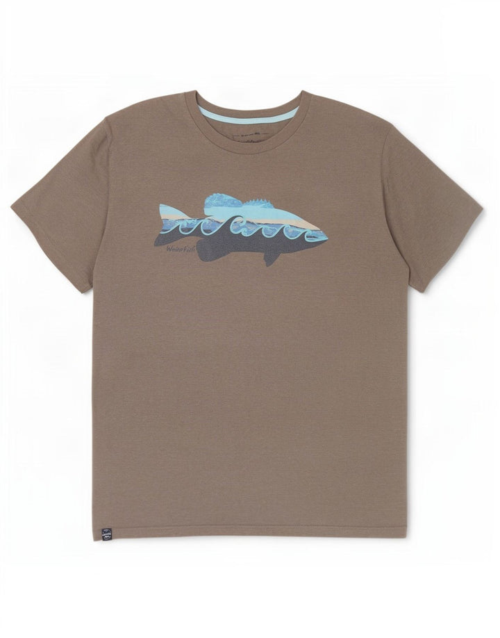 T-shirt grafica da uomo Weird Fish Top 3XL cotone grigio