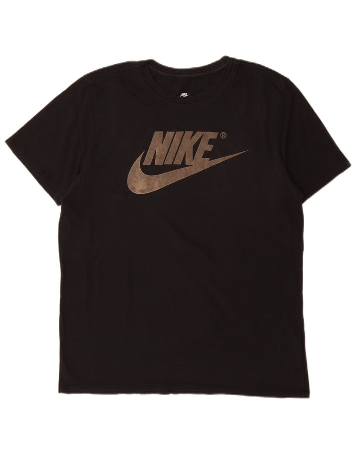 Nike Herre Athletic Cut Grafisk T-shirt Top Medium Sort Bomuld