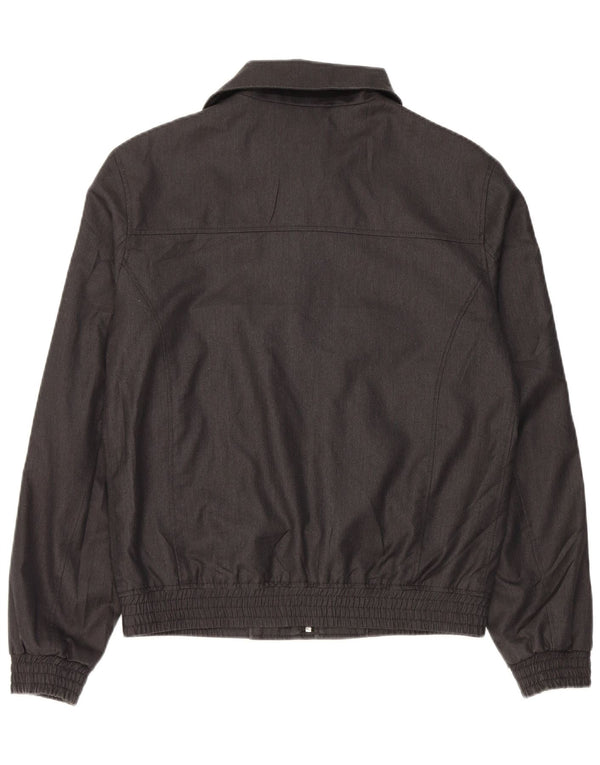 Zara Herre Dobbeltradet Bomber Jacket UK 38 Medium Grey Polyester