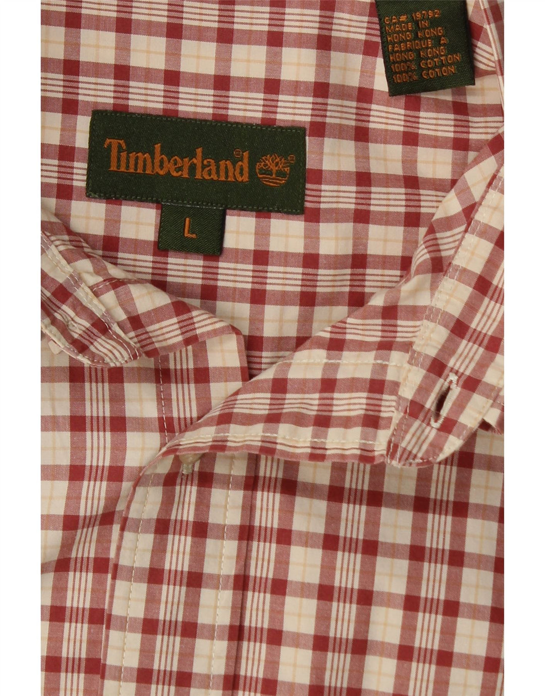 Timberland Mens Shirt Large Red Check Cotton
