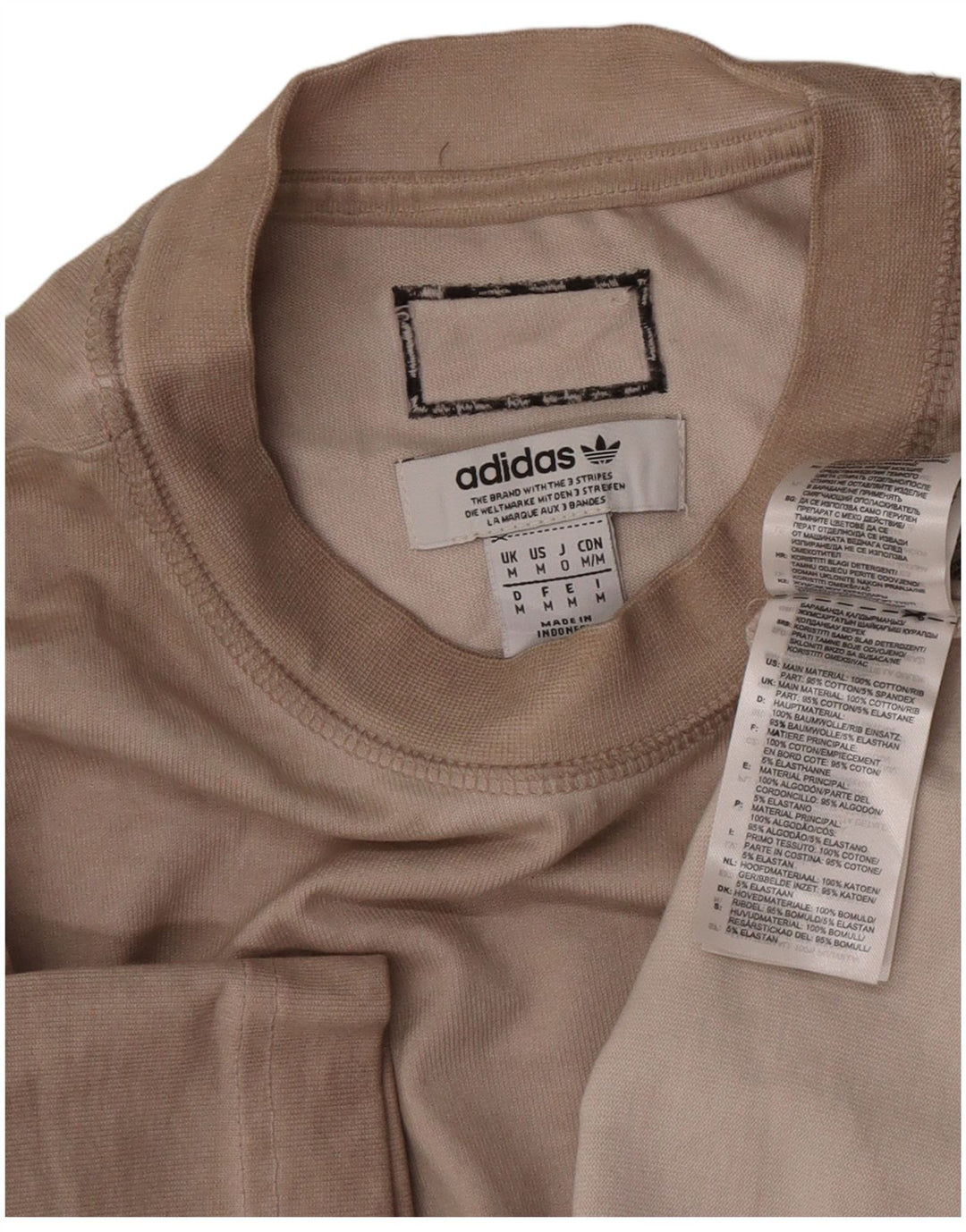 Adidas Mens Graphic T-Shirt Top Medium Beige Cotton