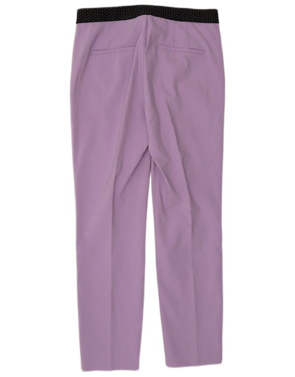 Zara Womens Slim Chino Trousers Medium W28 L27 Purple Colourblock Cotton