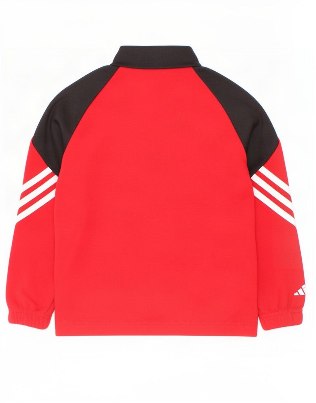 Adidas Boys Zip Neck Pullover Tracksuit Top 5-6 Years XS Red Colourblock
