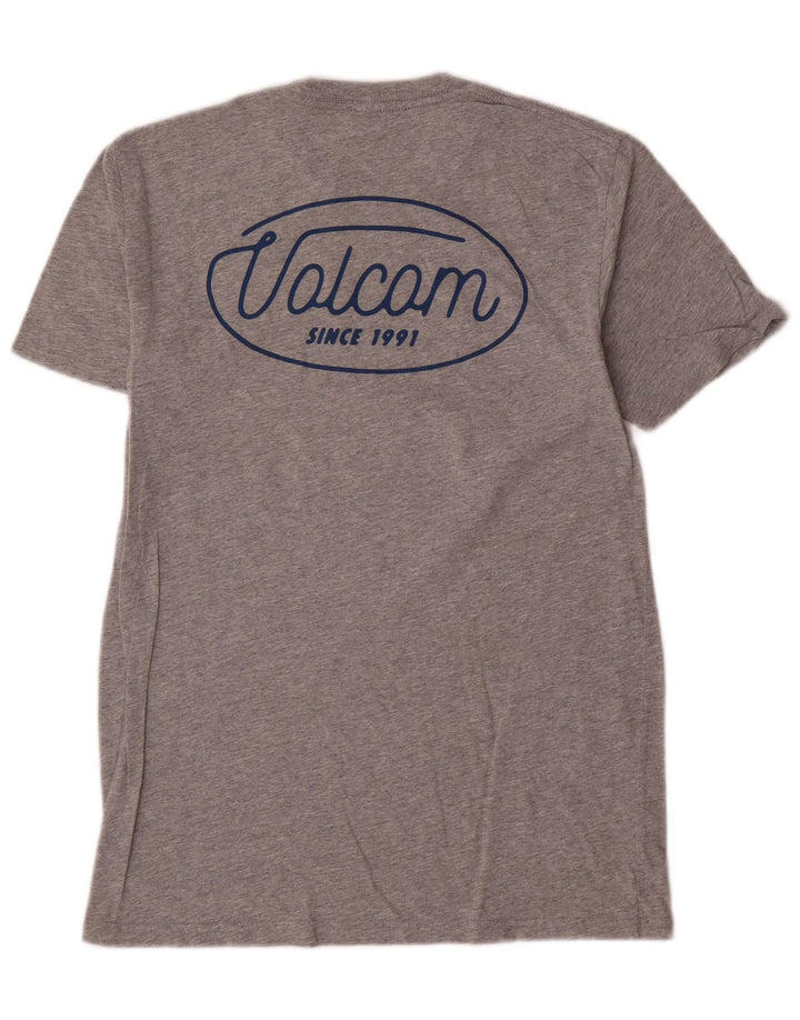 Volcom Mens Graphic T-Shirt Top Small Grey Flecked Cotton