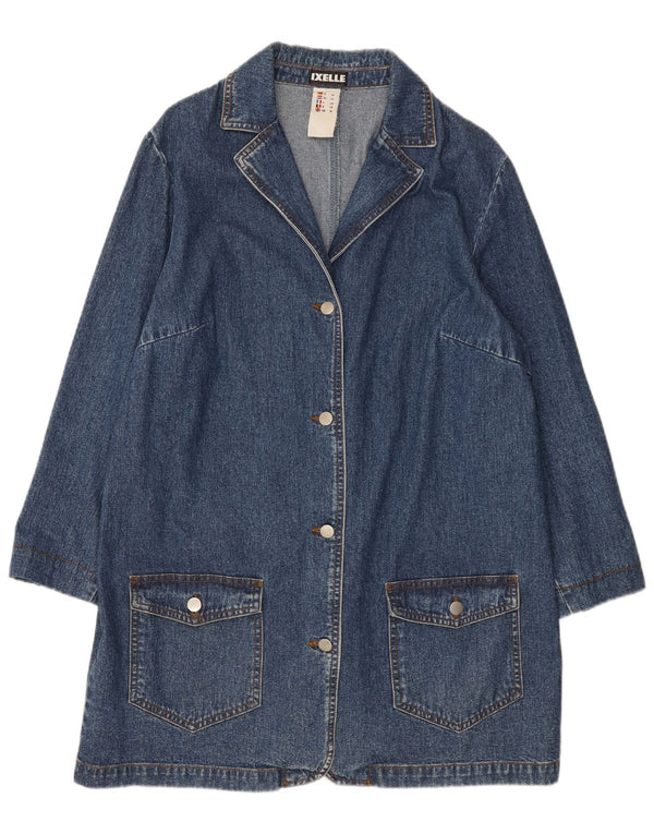 Vintage Damen Jeansmantel UK 18 XL Blaue Baumwolle