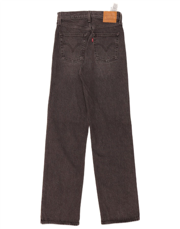 LEVI'S Womens Ribcage Straight Jeans W25 L32 Grey Cotton