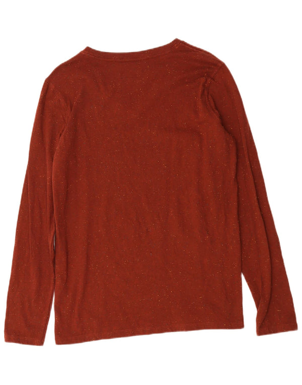 Top Carhartt da donna vestibilità rilassata manica lunga US 12/14 grande marrone screziato