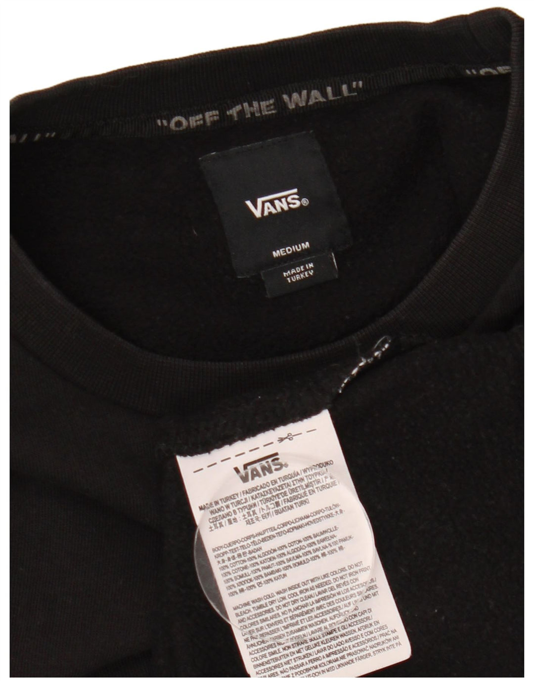 Felpa grafica da uomo VANS maglione medio cotone nero