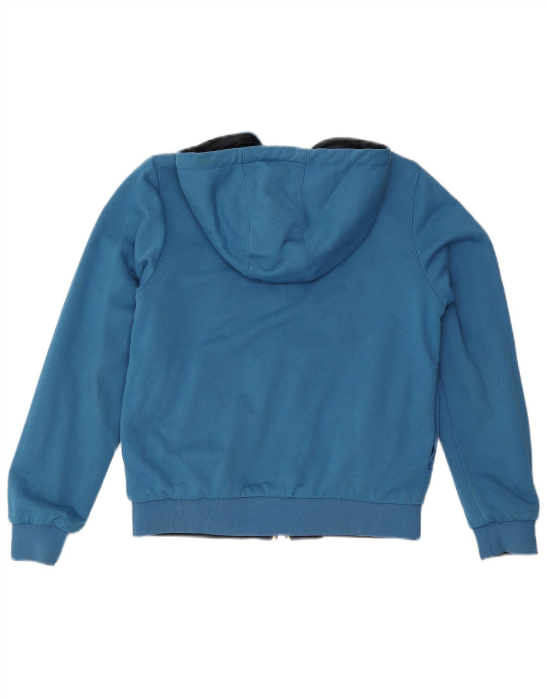 K-Way Womens Hooded Reversible Jacket UK 10 Small Navy Blue Cotton