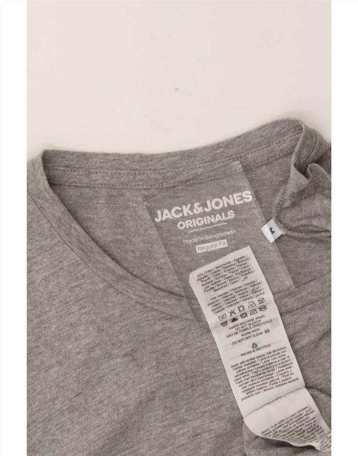 JACK & JONES Mens Regular Fit Graphic T-Shirt Top Medium Grey Cotton Vintage Jack & Jones and Second-Hand Jack & Jones from Messina Hembry 
