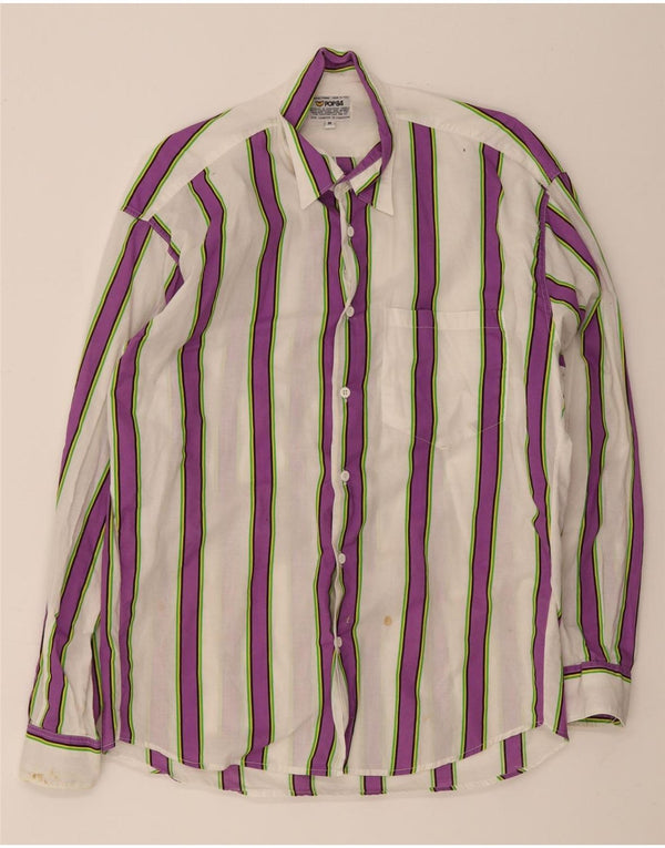 POP 84 Mens Shirt Medium White Striped