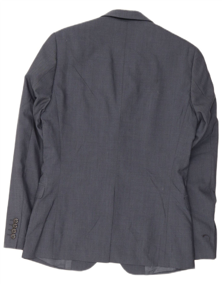 Dkny Herre 2 Button Slim Fit Blazer Jacket UK 36 Small Navy Blue Wool