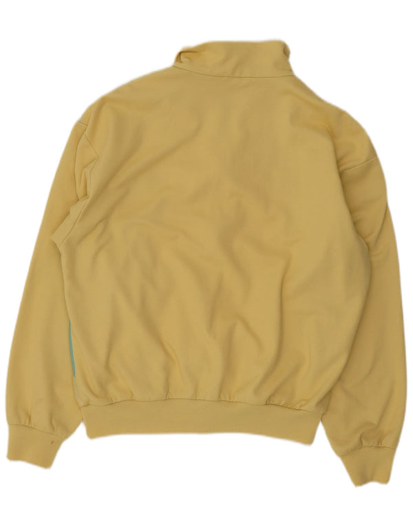 Vintage Mens Tracksuit Top Jacket Size 54 XL Yellow Colourblock Retro