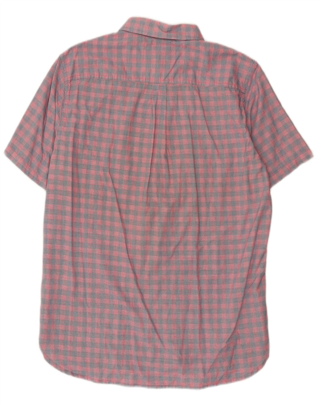 Superdry Mens Short Sleeve Regular Fit Shirt Large Pink Check Cotton