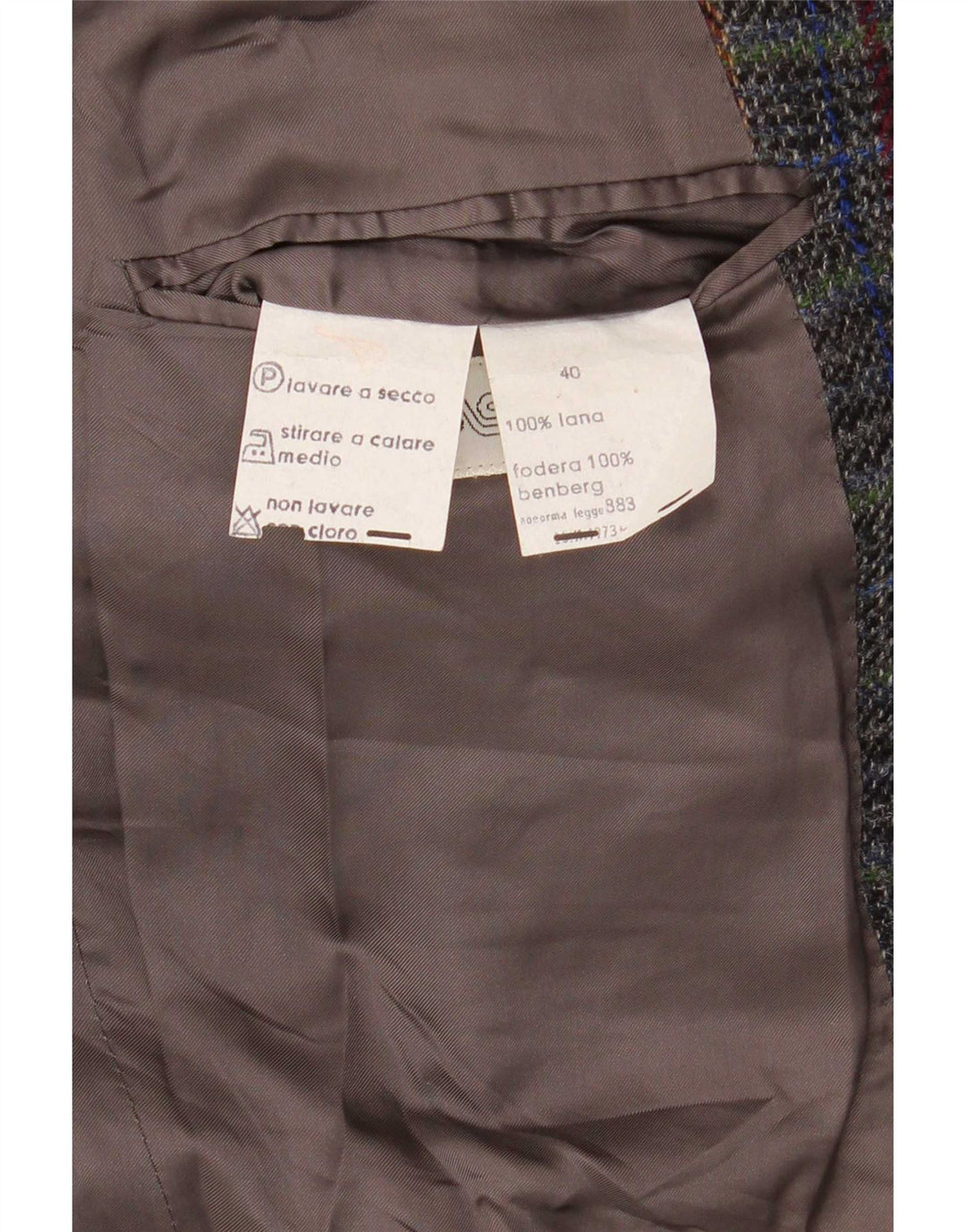 Jachetă vintage pentru bărbați cu 2 nasturi, UK 40, mare, lână cu carouri gri