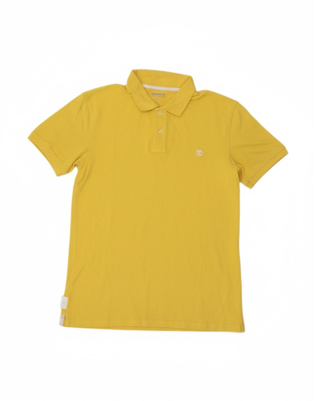TIMBERLAND Mens Slim Fit Polo Shirt Medium Yellow Cotton