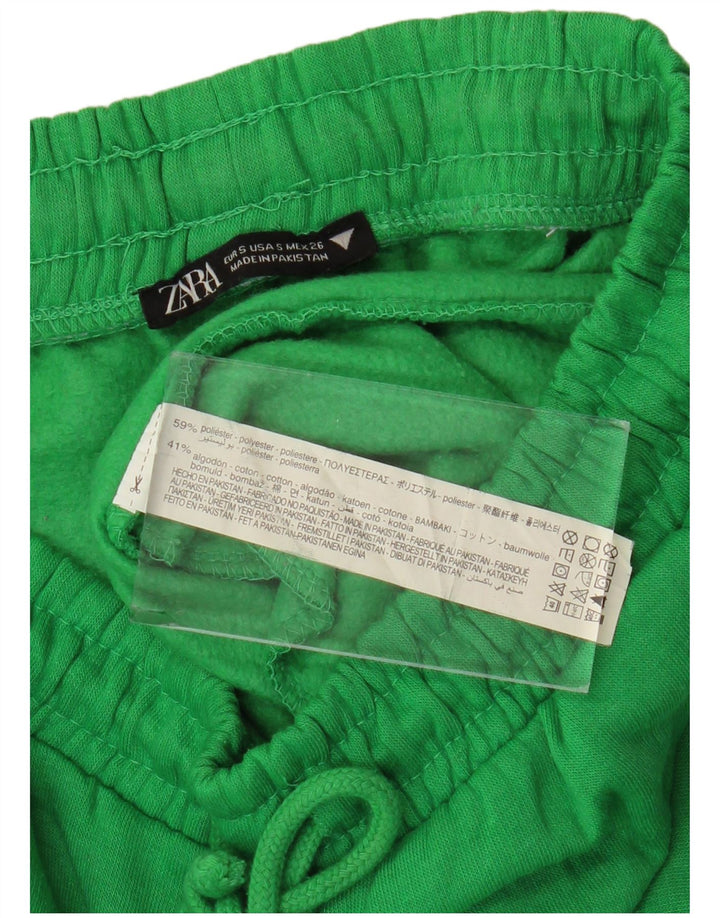 Zara Womens Tracksuit Trousers Joggers UK 10 Small  Green Polyester