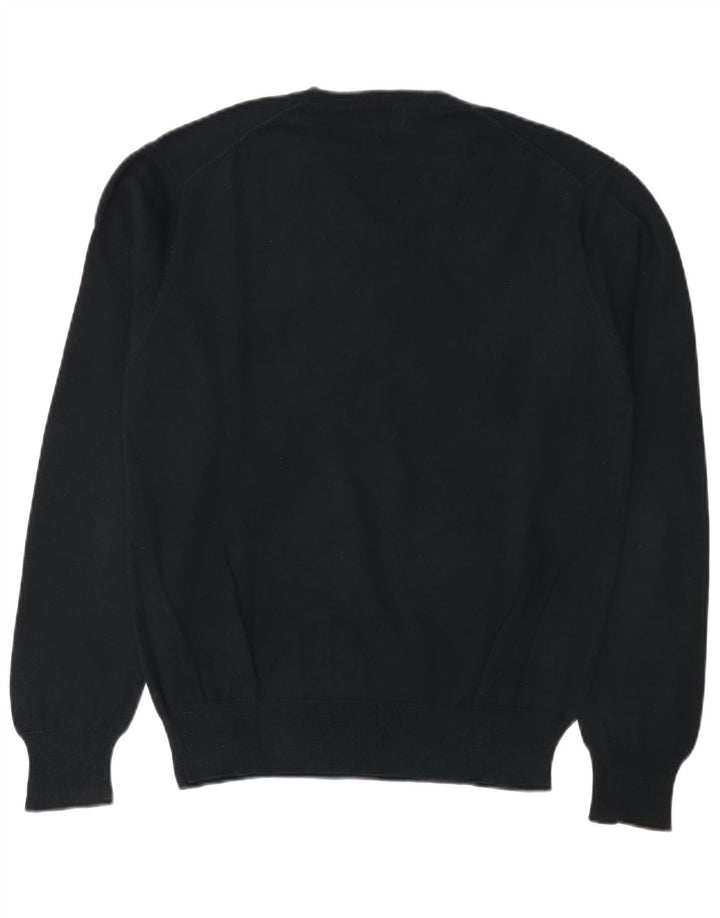 GANT Maglione da uomo con scollo a V in cotone medio blu navy