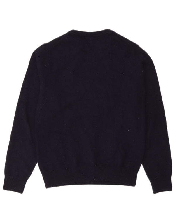 Maglione maglione girocollo da uomo Lacoste taglia 3 piccolo blu navy in lana vergine