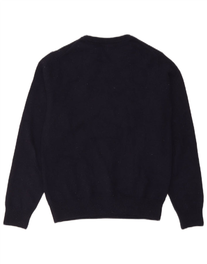 Maglione maglione girocollo da uomo Lacoste taglia 3 piccolo blu navy in lana vergine