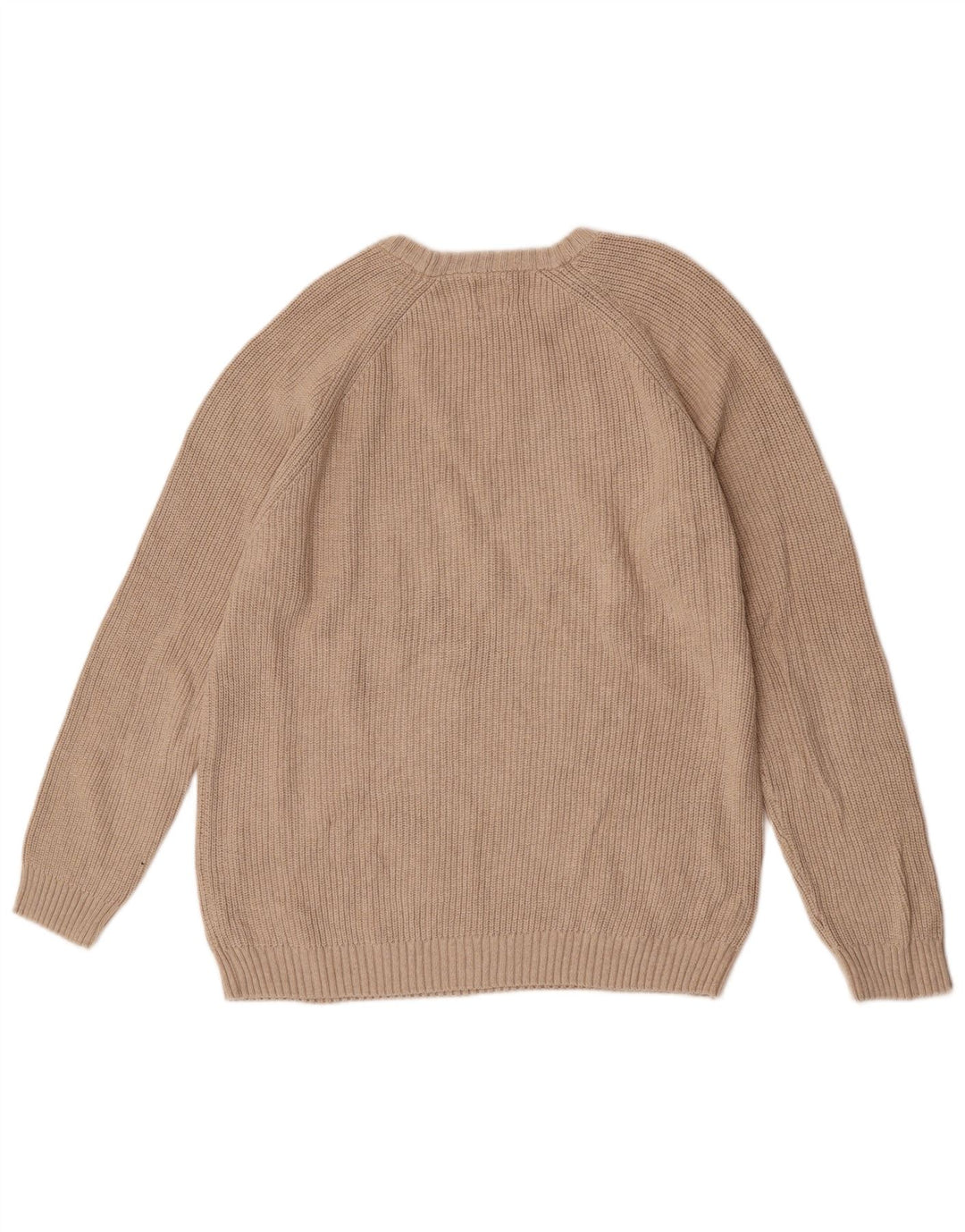 Maglione maglione girocollo da uomo Zara in cotone beige medio