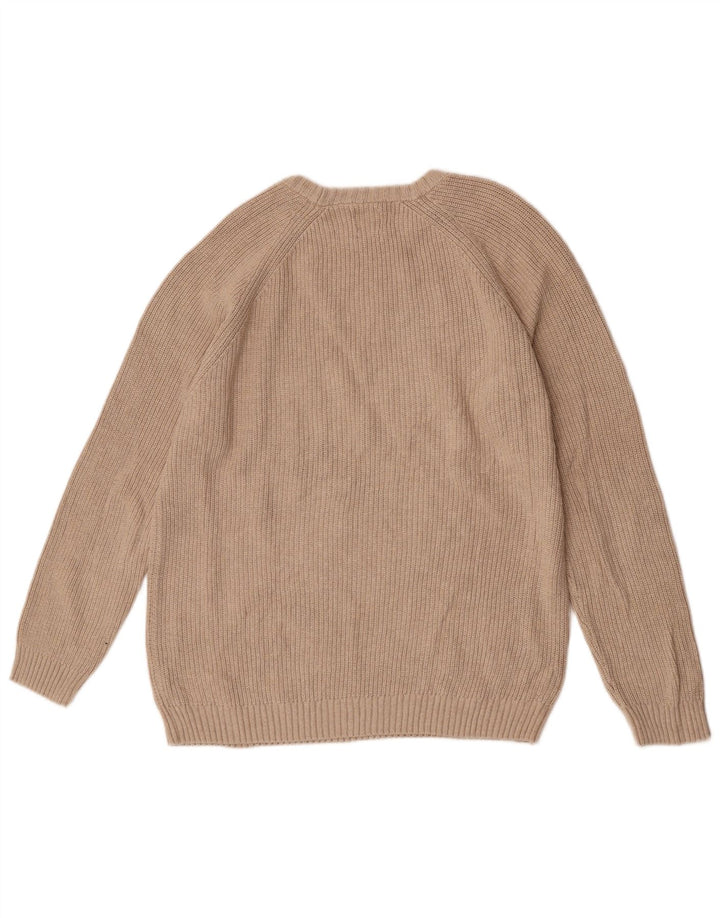 Maglione maglione girocollo da uomo Zara in cotone beige medio