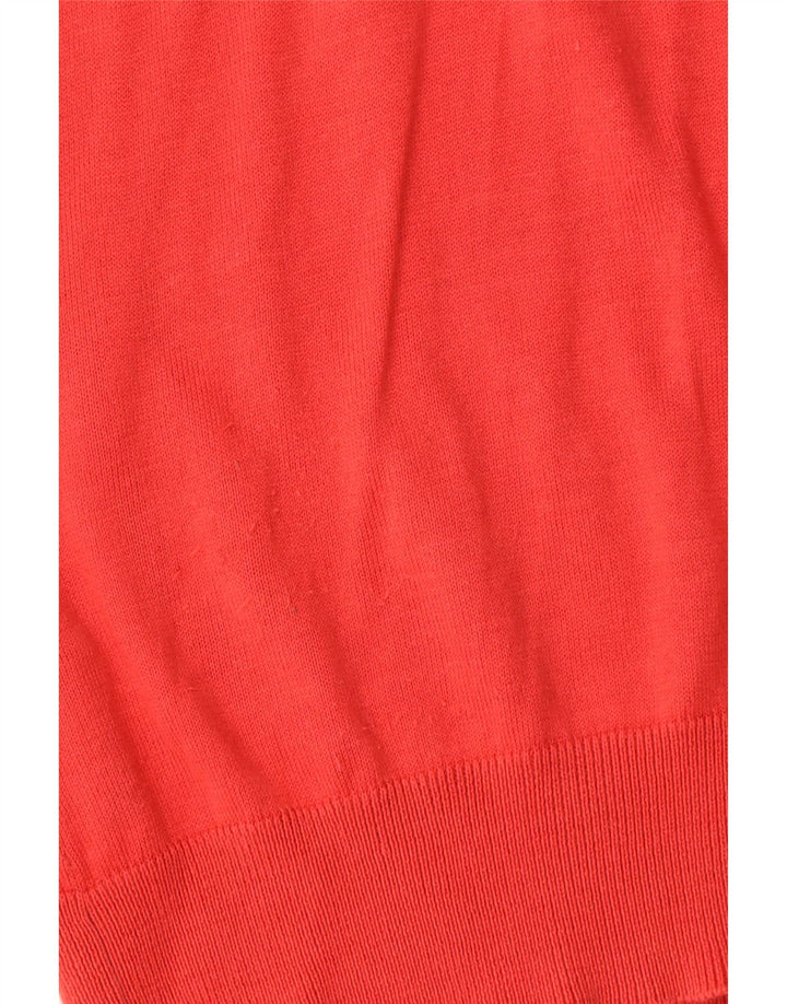 MASSIMO DUTTI Womens V-Neck Jumper Sweater UK 8 Small Red Cotton Vintage Massimo Dutti and Second-Hand Massimo Dutti from Messina Hembry 
