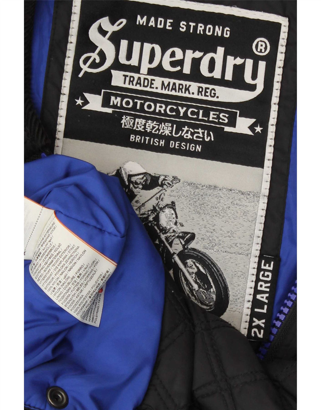 Superdry Mens Quilted Jacket UK 44 2XL Black Nylon