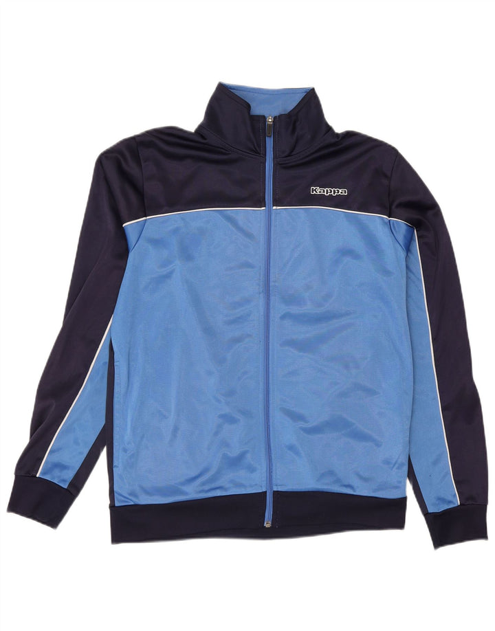 KAPPA Mens Tracksuit Top Jacket Medium Navy Blue Colourblock Polyester