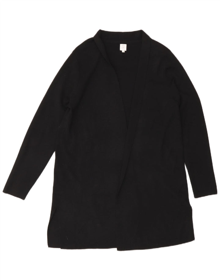 John Lewis Womens Longline Open Cardigan Sweater UK 12 Medium Black