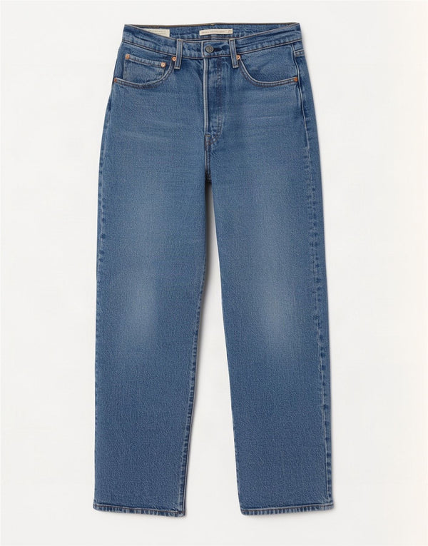 Женские прямые джинсы Levi's с высокой талией W27 L29, синий хлопок