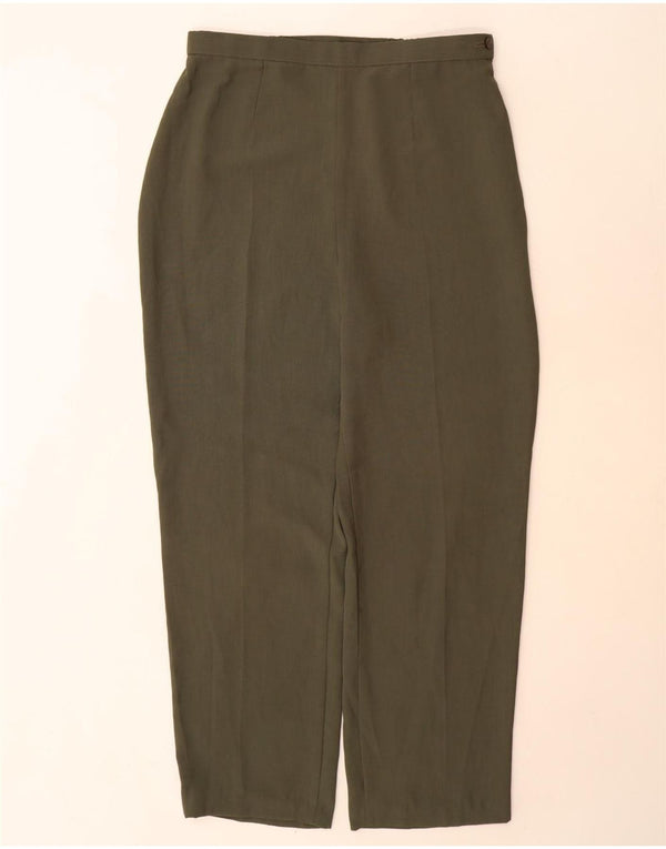 Marks & Spencer Kvinder Højtaljede Casual Bukser UK 16 Large W32 L30 Grøn