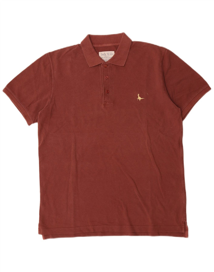 Jack Wills Mens Polo Shirt Medium Brown Cotton