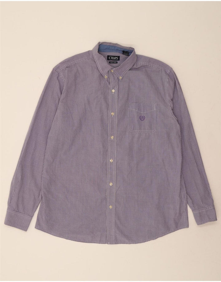 CHAPS Mens Shirt XL Purple Check Cotton Vintage Chaps and Second-Hand Chaps from Messina Hembry 