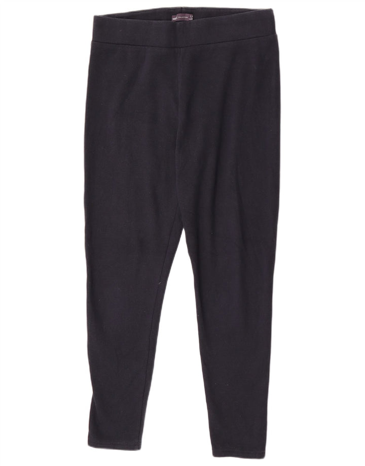 Marks & Spencer Womens Leggings UK 14 Large Navy Blue Polyester