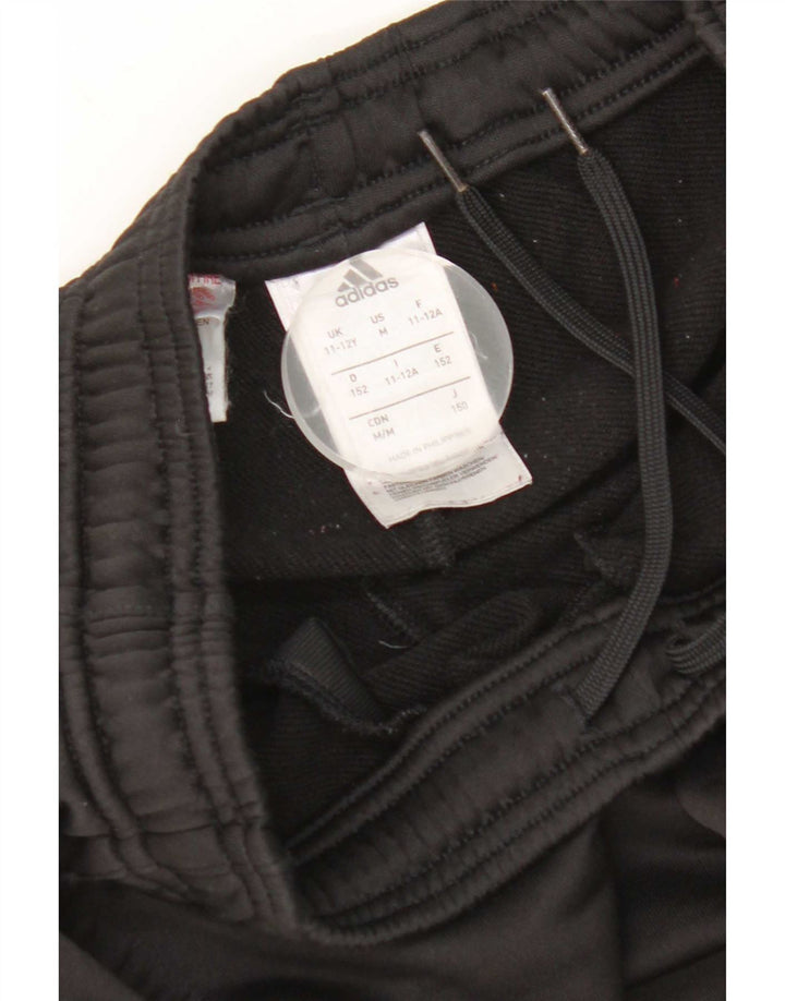 Adidas Boys Tracksuit Trousers 11-12 Years Black Polyester