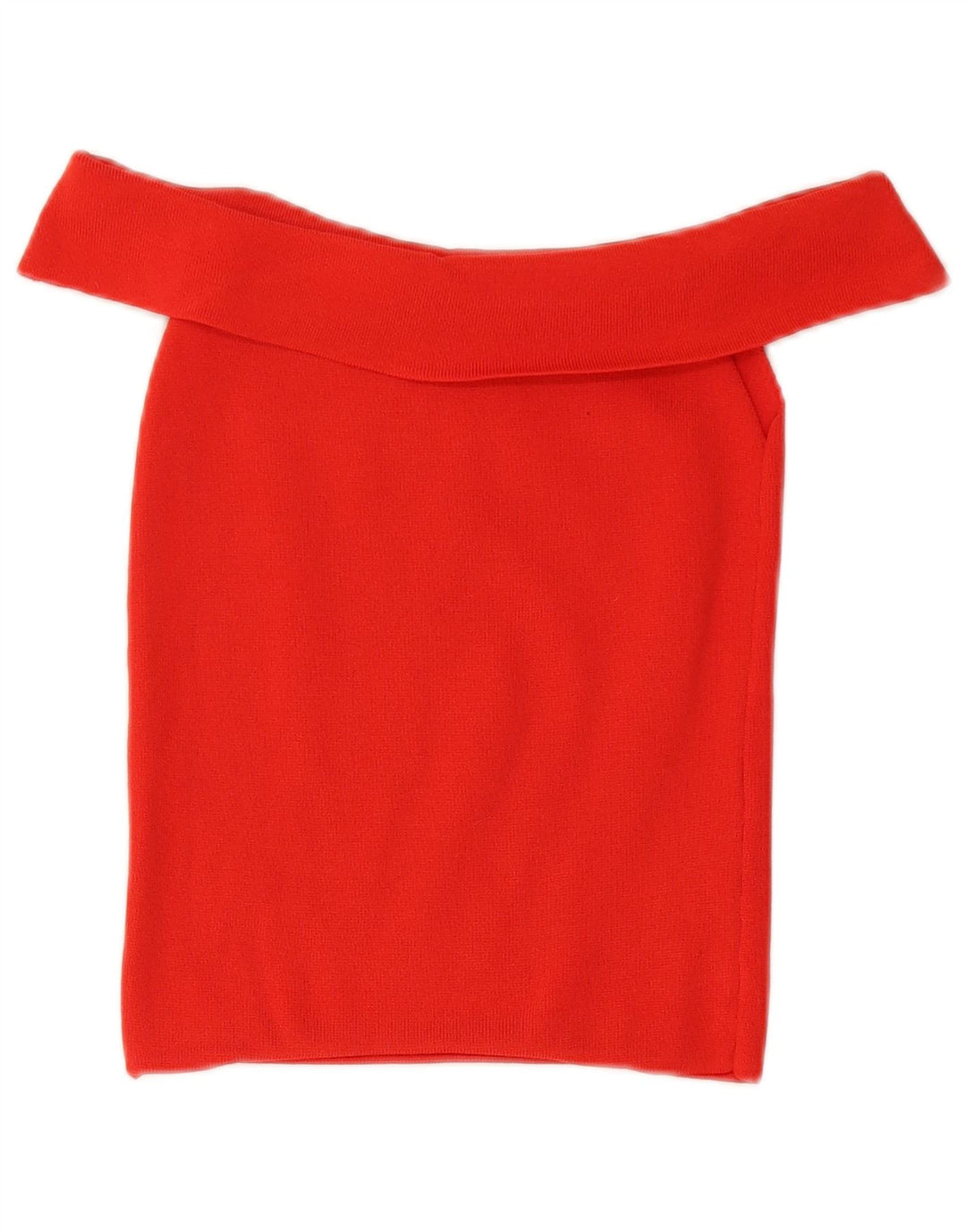 ZARA Womens Crop Off Shoulder Top UK 8 Small Red Polyamide