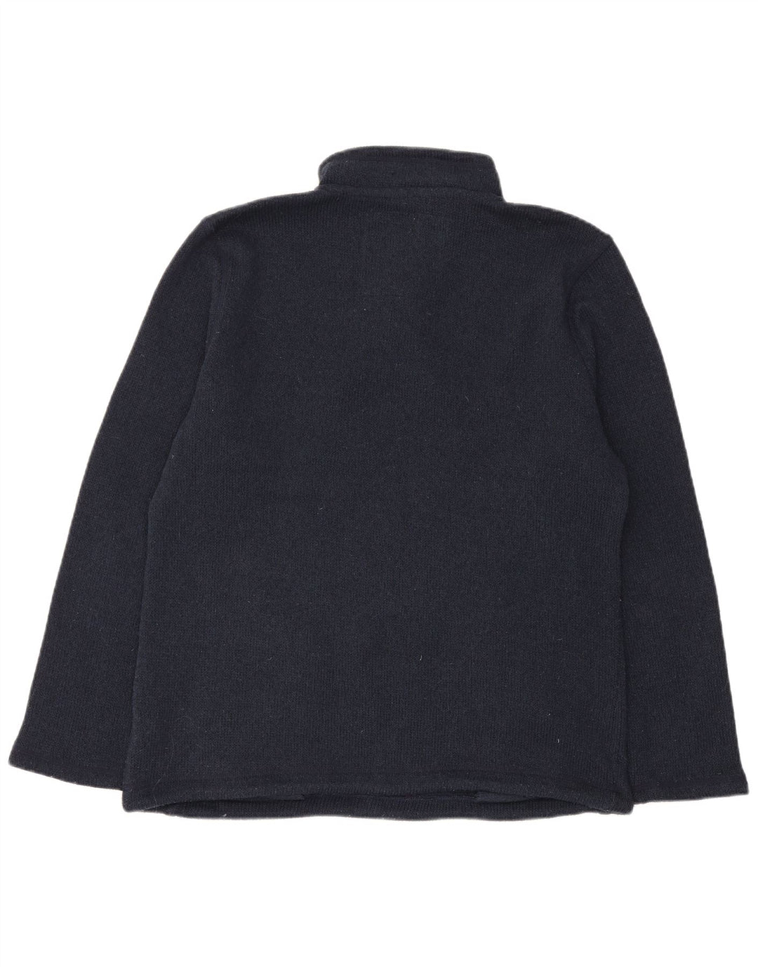 Weird Fish Mens Button Neck Jumper Sweater Large Navy Blue Polyester