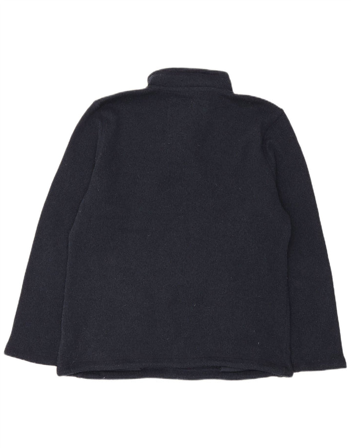 Weird Fish Mens Button Neck Jumper Sweater Large Navy Blue Polyester